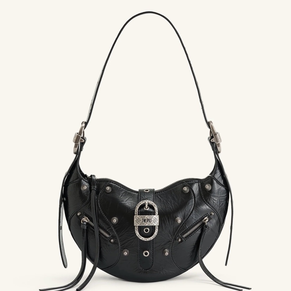 JW PEI Tessa Crushed Shoulder Bag - Black